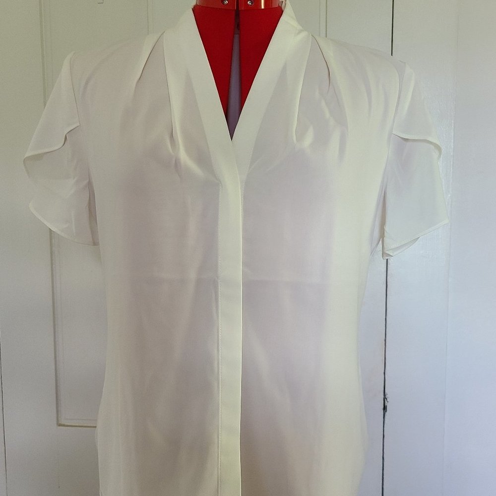 Calvin Klein White Suit Blouse Size M